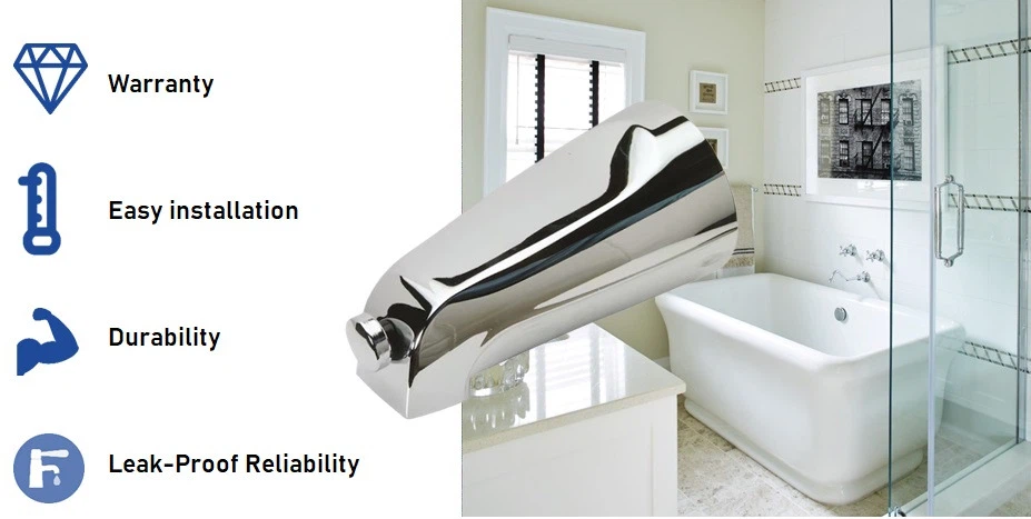 Product feature chrome front divert tub spout